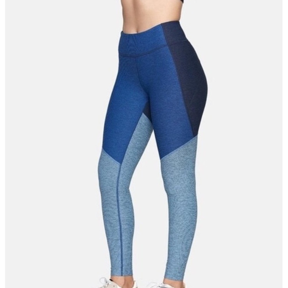 Outdoor Voices Warmup Leggings Colorblock High Rise Activewear Blue‎ Small